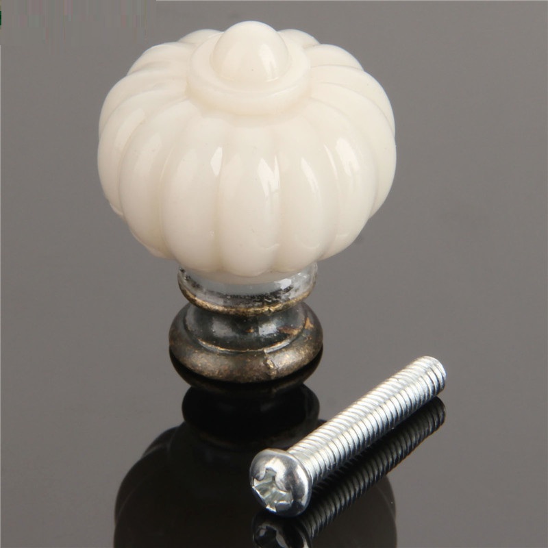 Furniture Hardware Handles - 1pc acrílico marfim branco abóbora armário